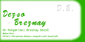 dezso breznay business card